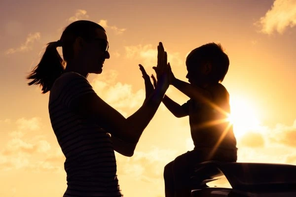 Image of happy mother and child after resolving child arrangements Yeovil